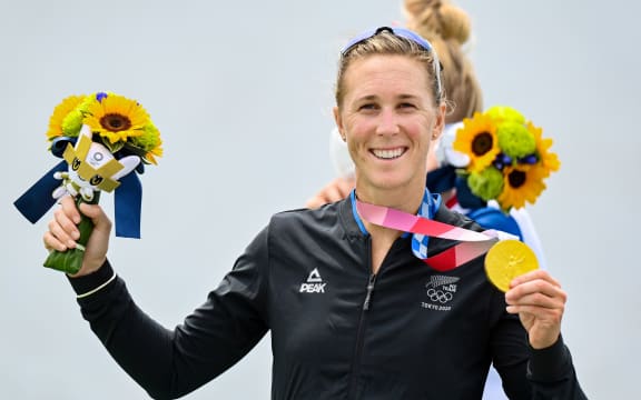 Emma Twigg (NZL) gold medal winner in the women's single scull.
Tokyo 2020 Olympic Games Rowing at the Sea Forest Waterway, Tokyo, Japan on Friday 30th July 2021.