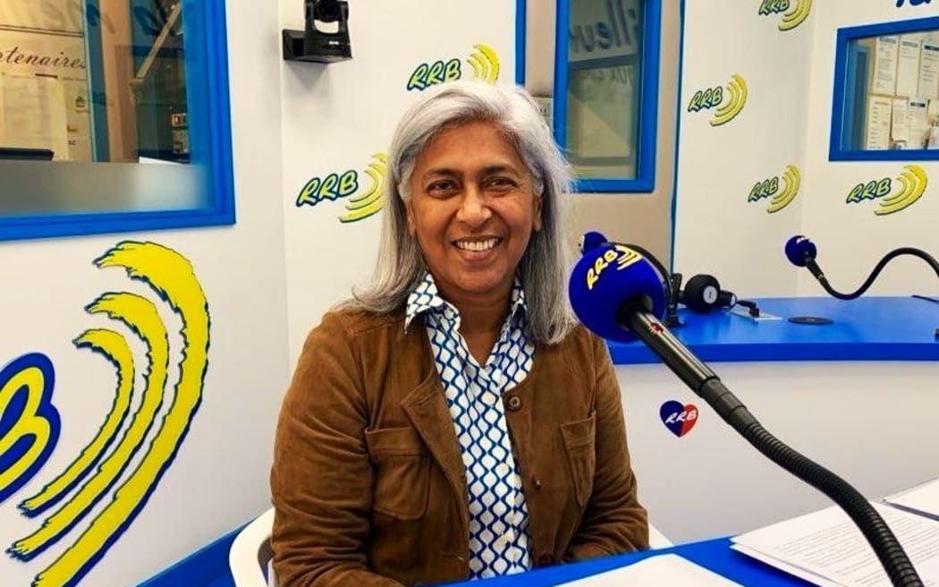 French ambassador for the Pacific Veronique Roger-Lacan speaking last week with local Radio Rythme Bleu (RRB) PHOTO_RRB_jpg
