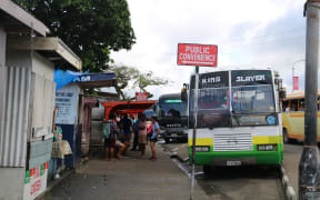 A bus stop in Suva, Fiji