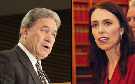 New Zealand First leader Winston Peters and Labour leader Jacinda Ardern.