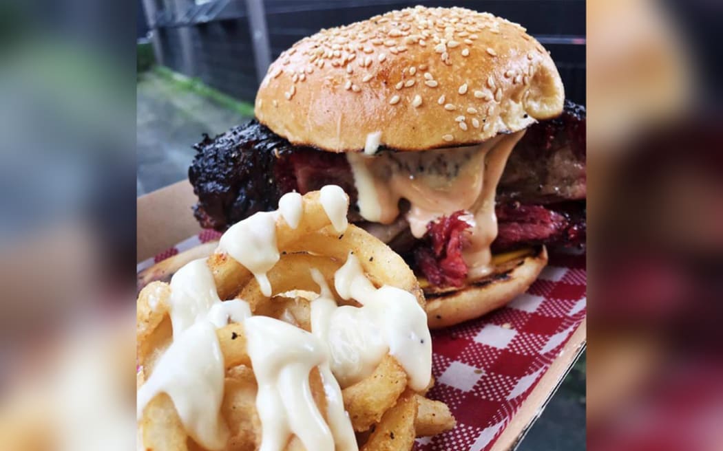 Wilson Barbecue's 'Brewed to the Bone' burger won the Wellington on a Plate burger competition.