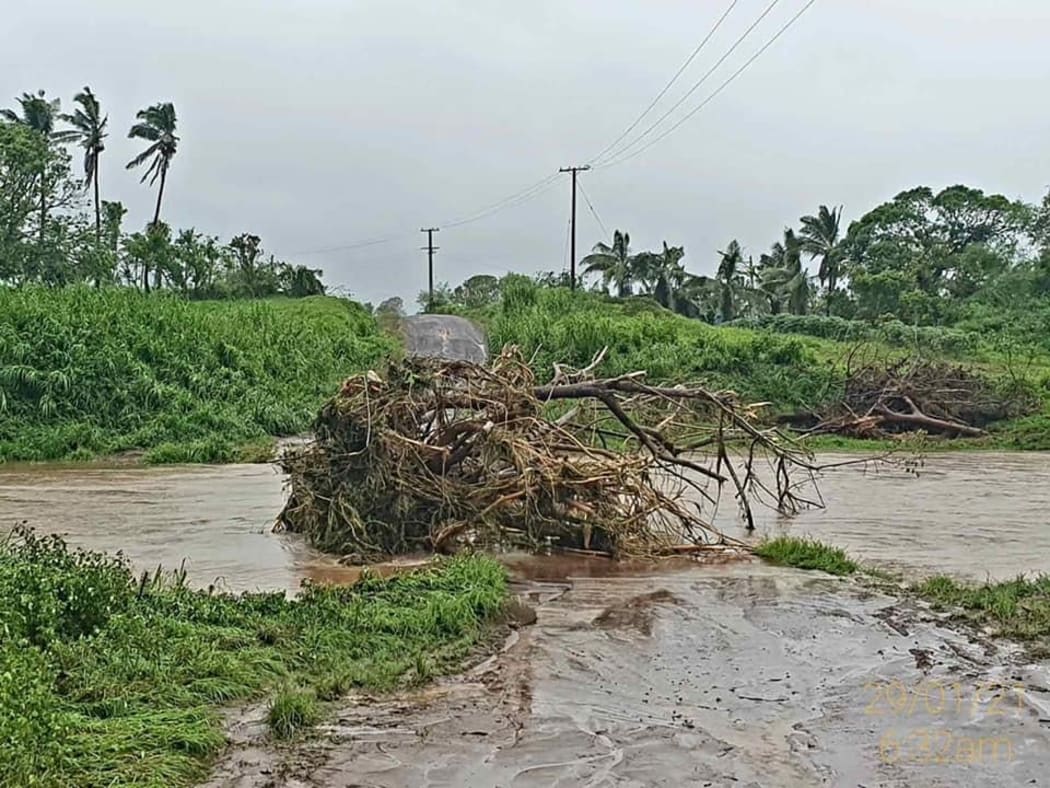 Even before landfalll, flooding and debris was evident across parts of Fiji