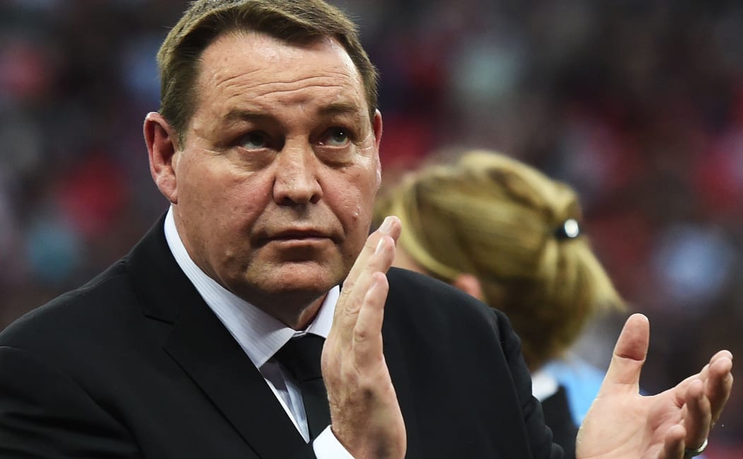 The All Blacks coach Steve Hansen. New Zealand v Argentina Rugby World Cup 2015 match at Wembley Stadium in London.