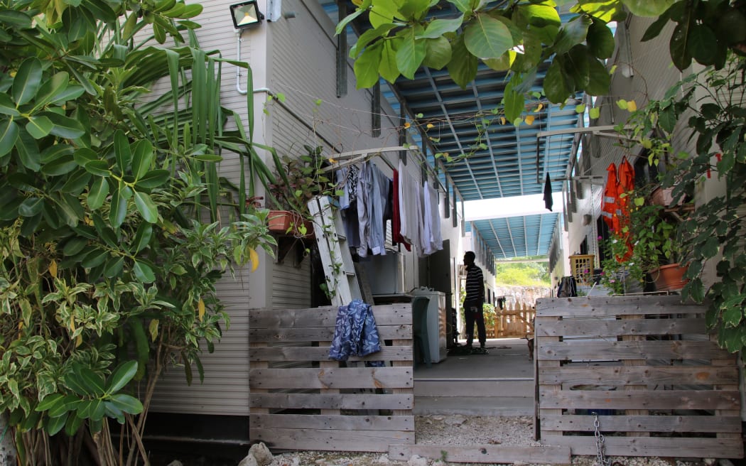 A view of a dwelling at refugee Camp Four on the Pacific island of Nauru.