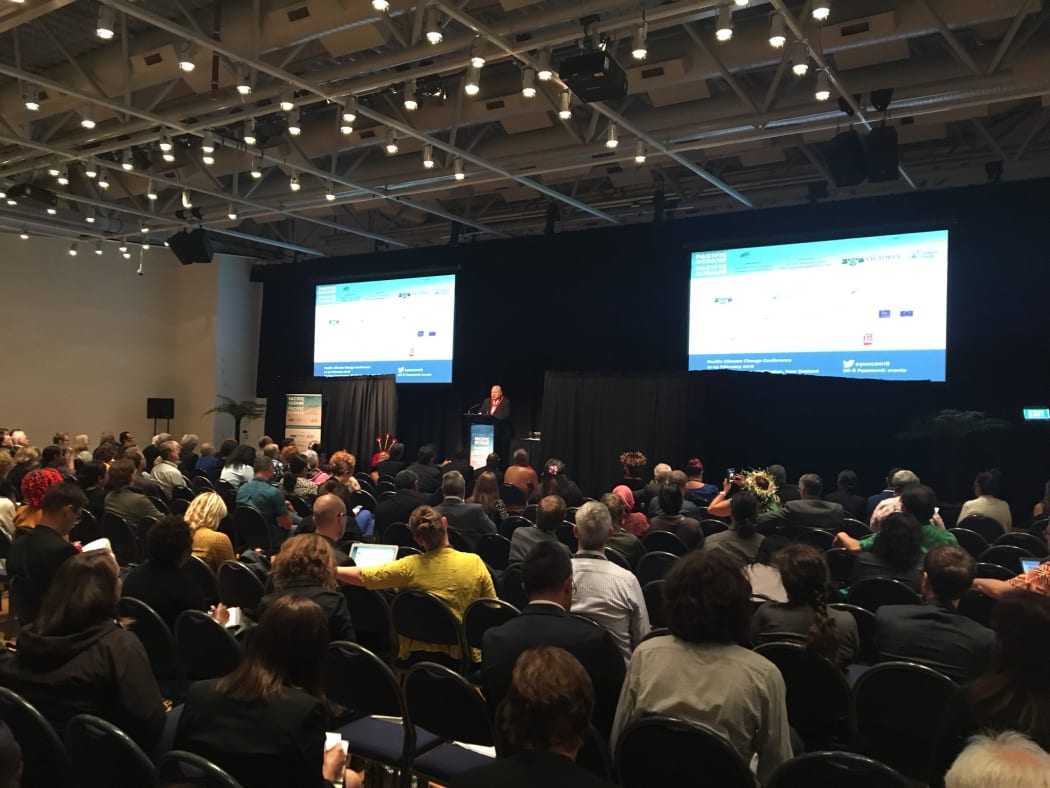 Tuilaepa Sa'ilele Malielegaoi speaking at the conference.