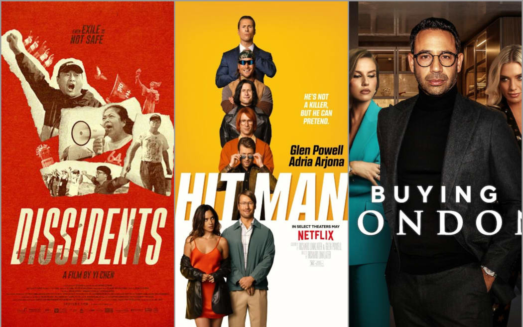 Image of three film and TV posters.
