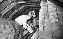 SINGLE USE ONLY Park with air raid shelter and trenches. Auckland War Memorial Museum Tāmaki Paenga Hira. PH-NEG-4308
