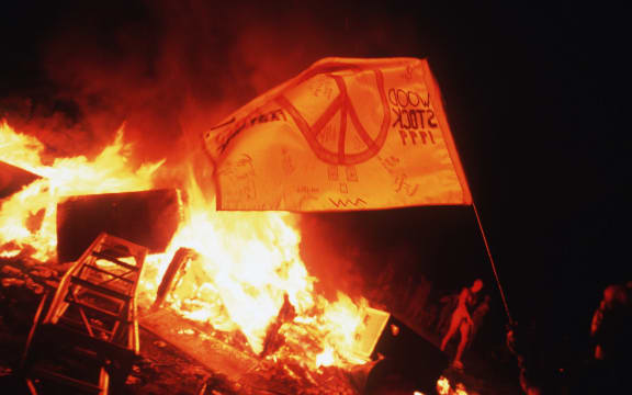 (Original Caption) Woodstock '99 had nothing in common with the 3 days of 'peace and love' of 1969. (Photo by Andrew Lichtenstein/Sygma via Getty Images)