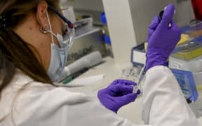 A laboratory analyst working at the headquarters of the Janssen Pharmaceutica in Beerse, on June 17, 2020.