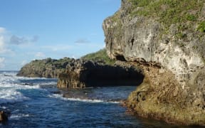 The rocky foreshore of Niue