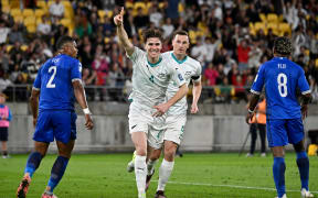 Tyler Bindon of New Zealand celebrates after scoring a goal during the FIFA World Cup Qualifier OFC - New Zealand All Whites v Fiji at Sky Stadium,
Wellington, New Zealand on Friday 21 March 2025
Copyright photo: Masanori Udagawa /  www.photosport.nz