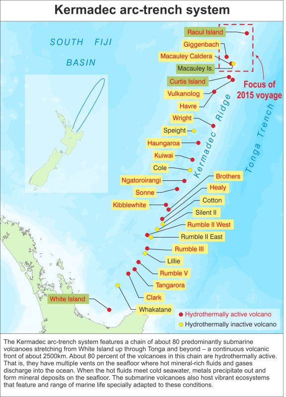 Map of the Kermadec Arc System
