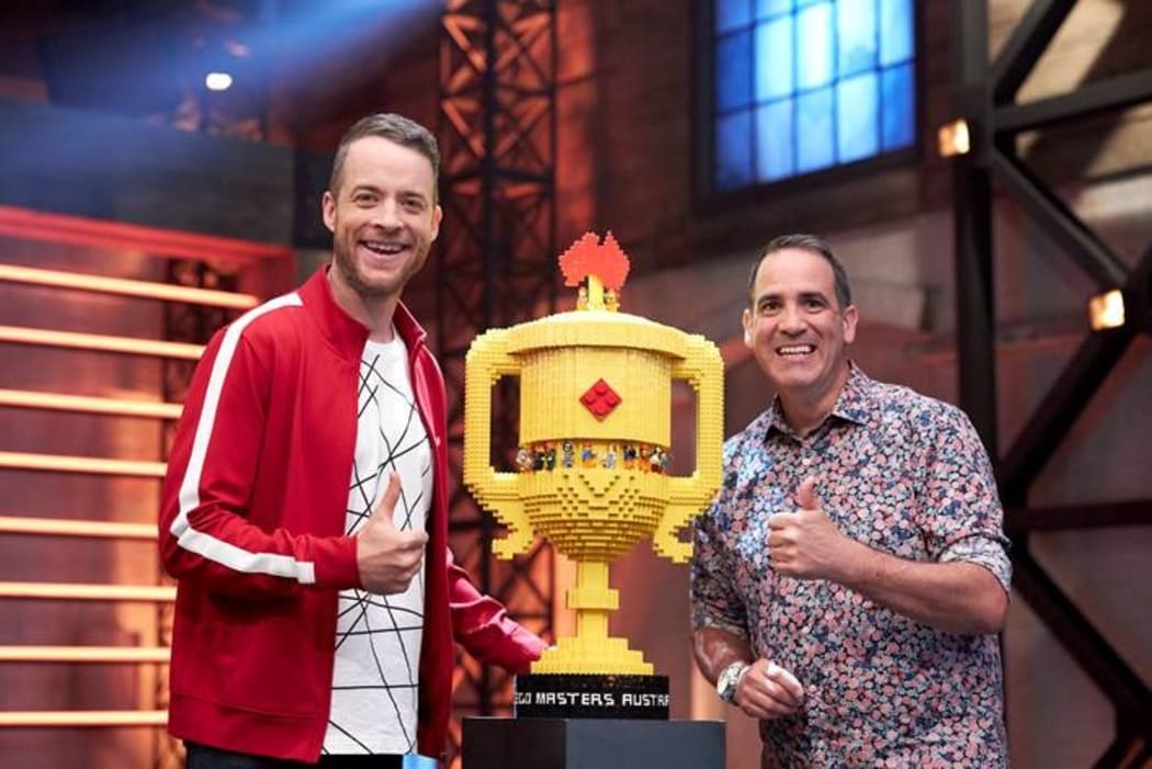 Hamish Blake, left, from Legomasters.