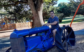 Masterton local Joe Potangaroa says he grew up using the tractor and now his children play on it.