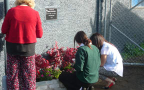The garden was blessed at the memorial service.