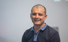 NZ entrepreneur Derek Handley speaking to AUT students in Auckland. 27 September 2018.