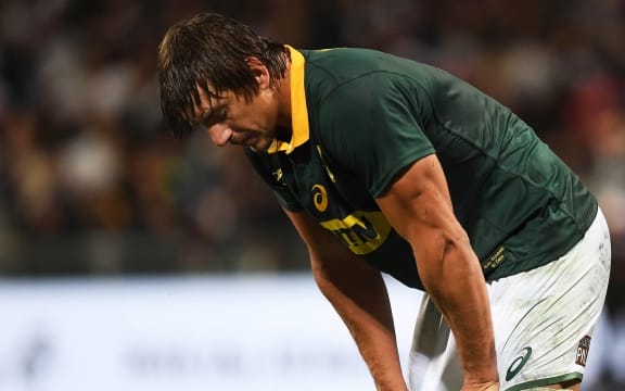Eben Etzebeth shows his disappointment during the Rugby Championship test match rugby union.