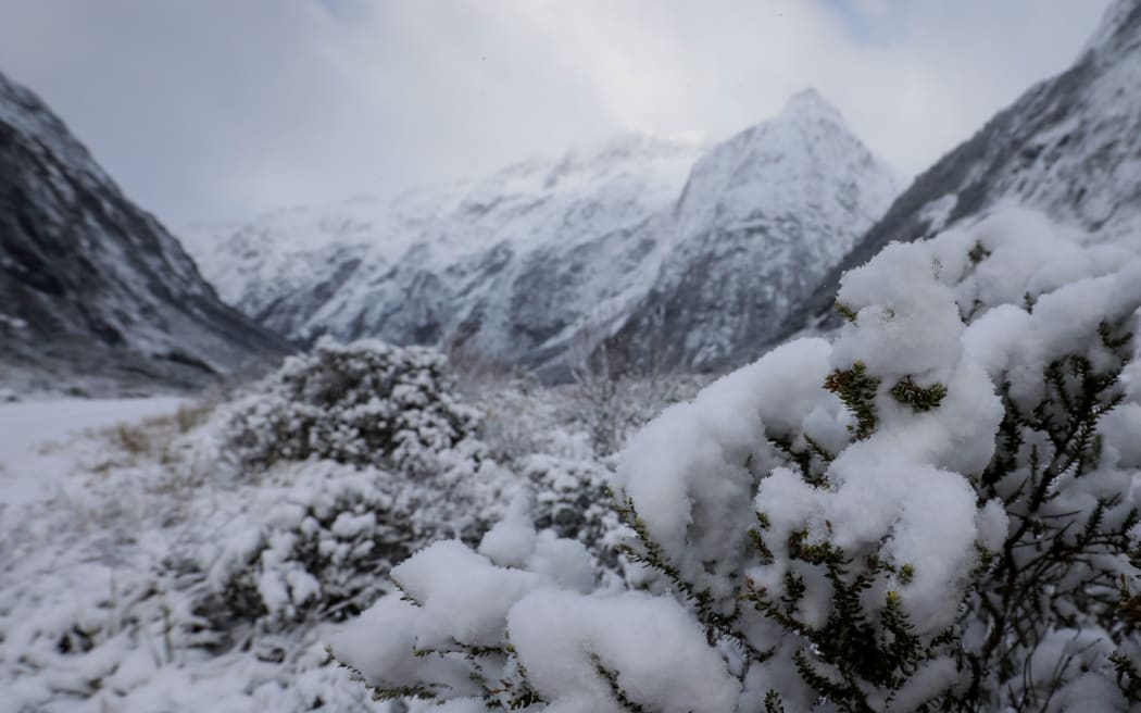 Closed Milford Road during winter