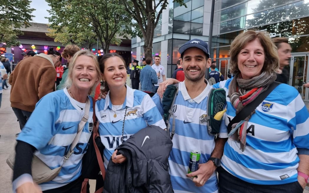 Fans at the Rugby World Cup 2023 in France ahead of the All Blacks vs Argentina game on 21 October.