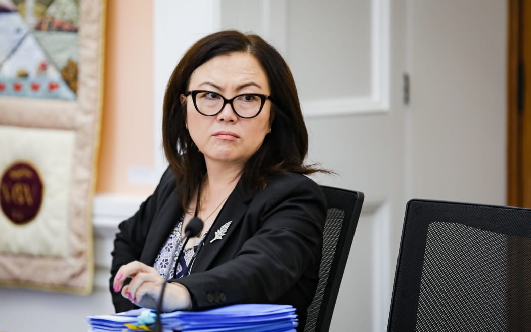 National MP Melissa Lee listens to a submission in select committee