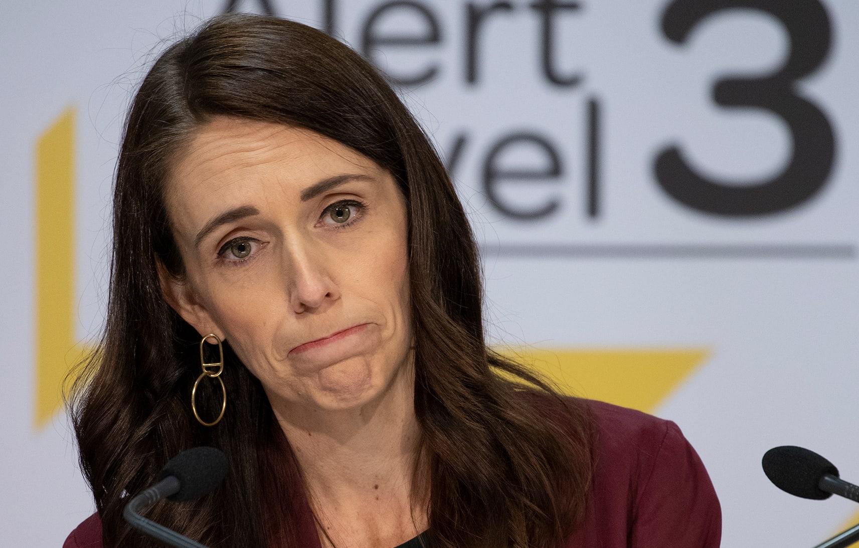 Prime Minister Jacinda Ardern looks on during a Covid-19 coronavirus briefing on 6 May, 2020.