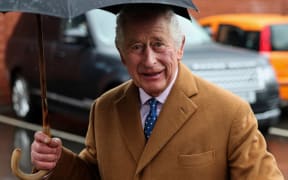 (FILES) Britain's King Charles III arrives to attend the launch of "The Coronation Food Project" to mark his majesty’s 75th birthda, during a visit to The South Oxfordshire Food and Education Alliance, part of the FareShare network, in Didcot, western England on November 14, 2023. Britain's King Charles III was admitted to hospital for prostate surgery, Buckingham Palace said in a statement on January 26, 2024. (Photo by Adrian DENNIS / AFP)