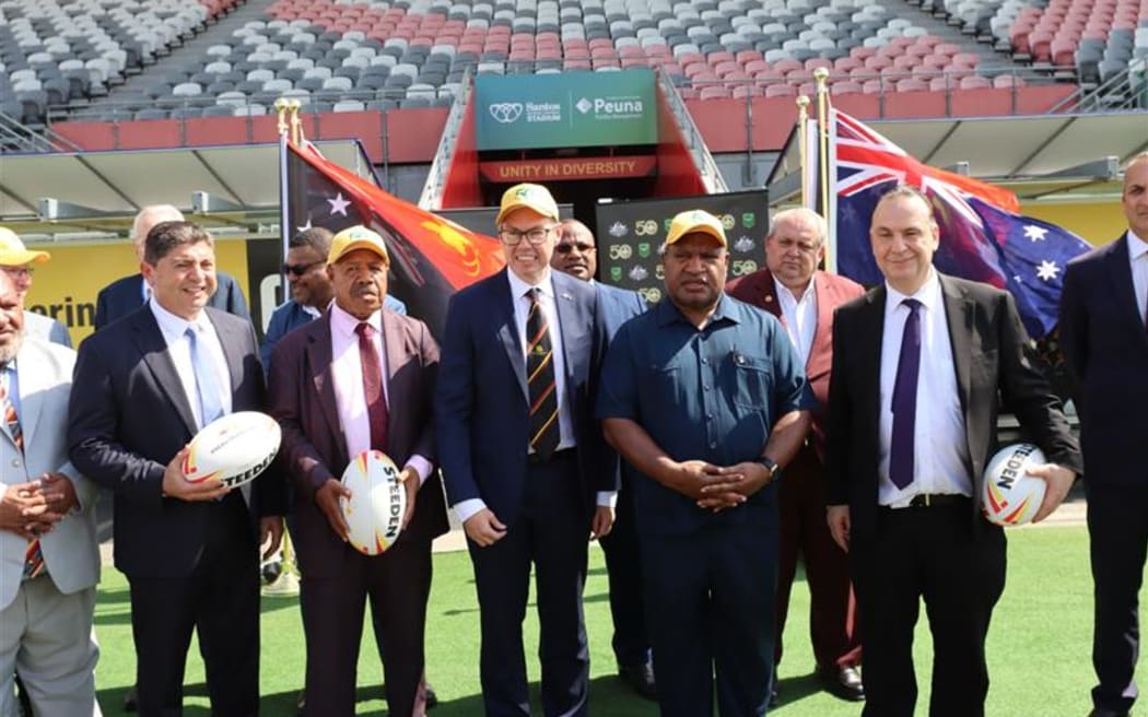 The board announcement was made in Port Moresby on Tuesday by the ARLC chairman Peter V'landys AM and NRL CEO Andrew Abdo, alongside PNG Prime Minister James Marape and Australian Minister for Pacific Island Affairs Pat Conroy.