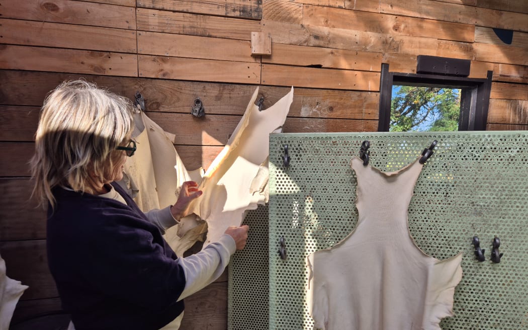 Carrie has recently started turning the sheepskins into leather goods, under the brand Flock.