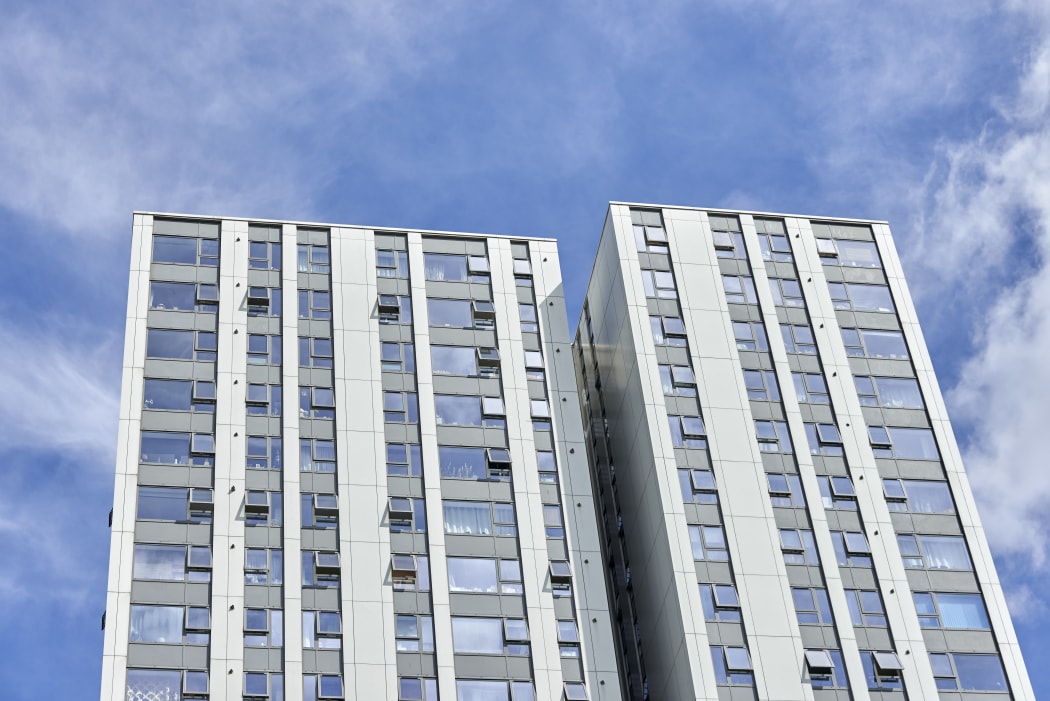 The Burnham residential tower block is seen on the Chalcots Estate in north London, where five of the residential towers have been identified as having combustible cladding.