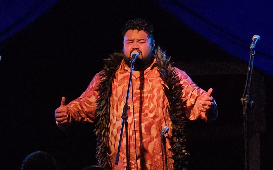 Cook Islands born and raised Opera Tenor, Ridge Ponini brought the crowd to tears with his solo performance in Cook Islands Maori.