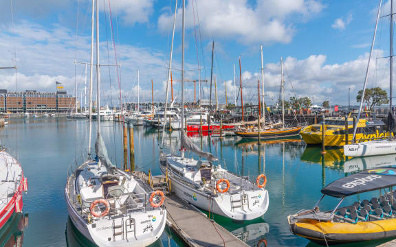 AUCKLAND, NEW ZEALAND, FEBRUARY 19, 2020: Boats mooring at Viaduct basin in Auckland New Zealand