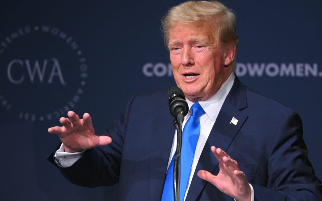 Former US President and 2024 Presidential hopeful Donald Trump speaks at the Concerned Women for America summit 2023 in Washington, DC, on 15 September, 2023.