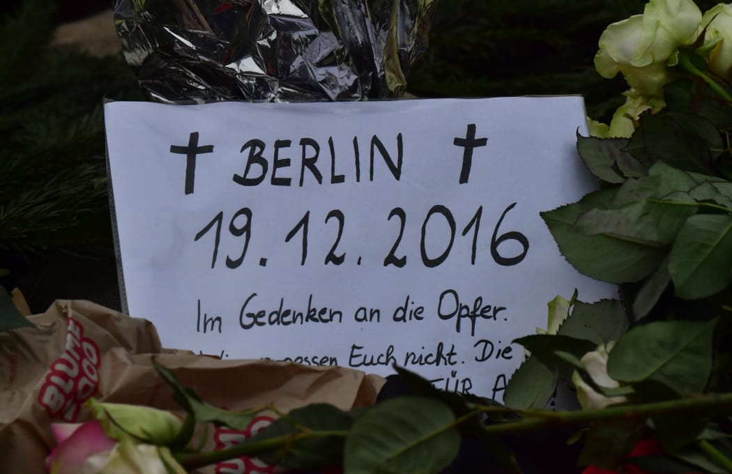 A memorial in Berlin after a truck ploughed into a crowd near a Christmas market.