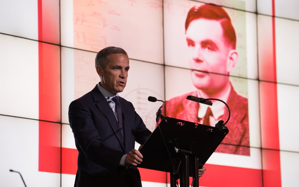 Governor of the Bank of England Mark Carney announces the new 50 pound note will feature mathematician and scientist Alan Turing