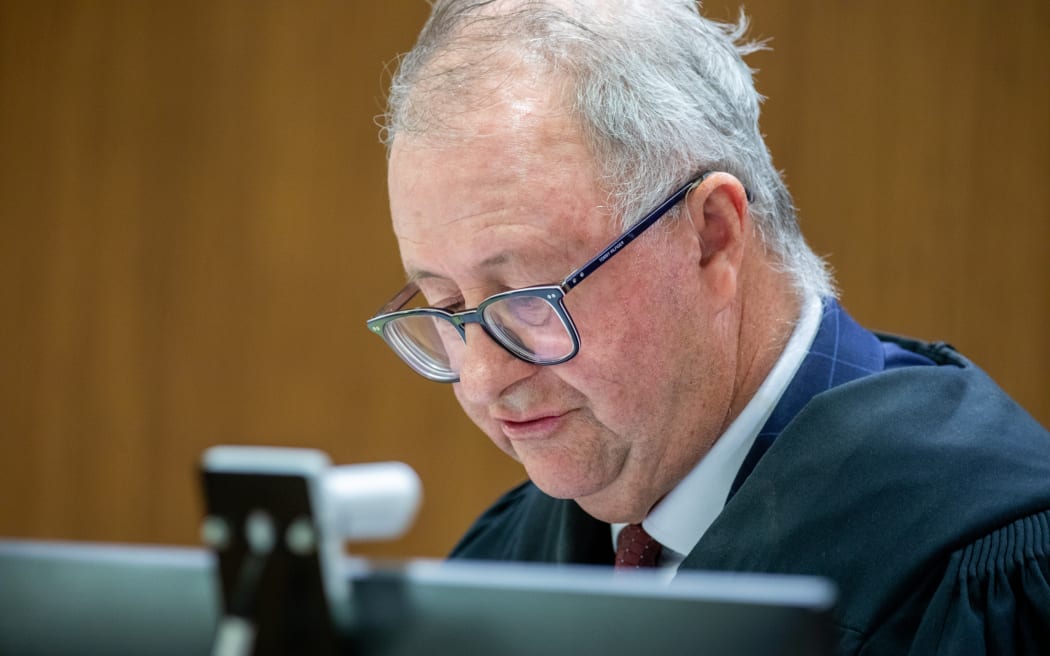 Judge David Sharp in Auckland District Court on 22 November 2024 during the sentencing of a former political figure for sexually abusing two teenage boys nearly 30 years ago.