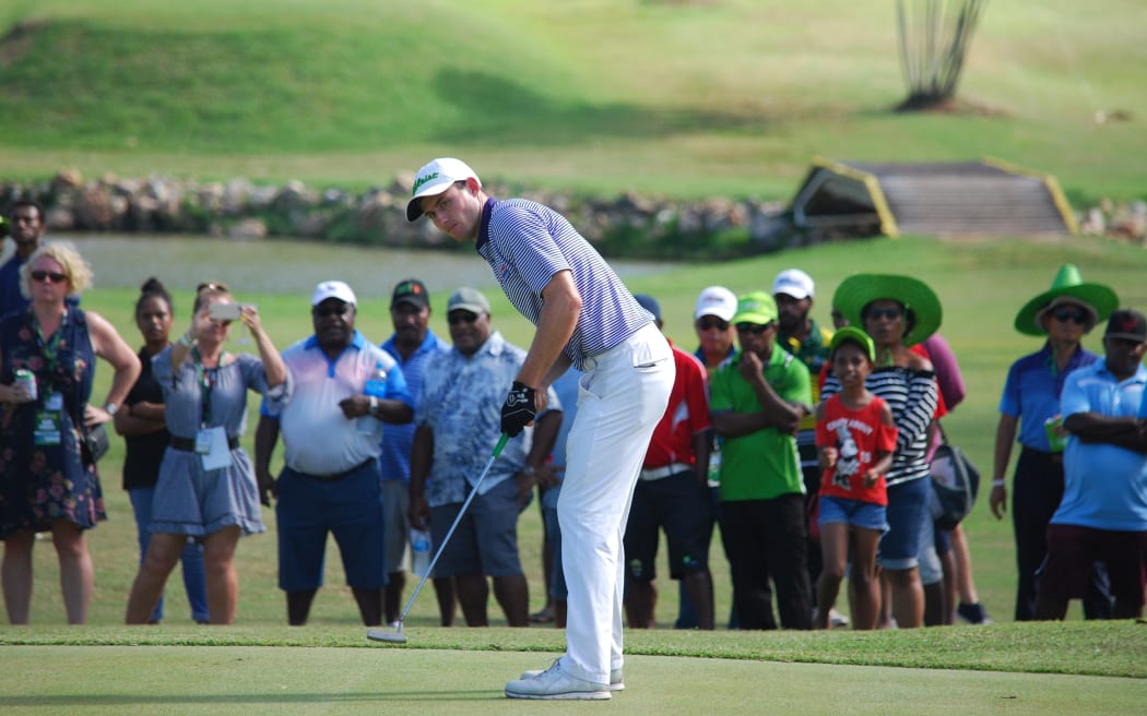 Daniel Gale during the PNG Open.