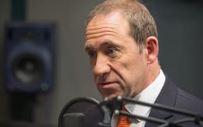 Andrew Little in the Morning Report Auckland studio, 18 July 2017.