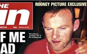 Sun newspaper reports on drunk Wayne Rooney.