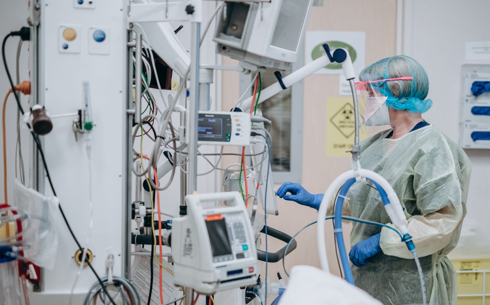 Health workers take part in ICU training for Covid-19 at Hutt Hospital.