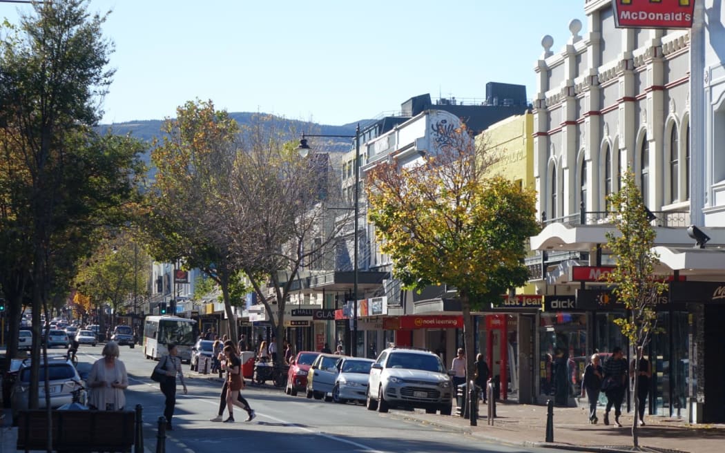 George Street, the main street of Dunedin.