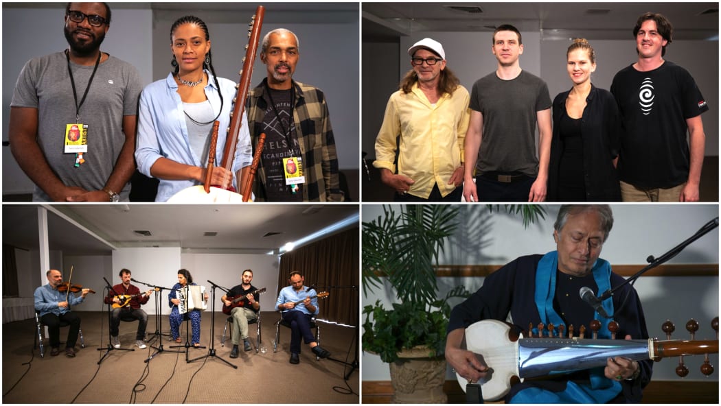 Clockwise: Sona Jobarteh, Maarja Nuut & Ruum,Amjad Ali Khan, Rebetien