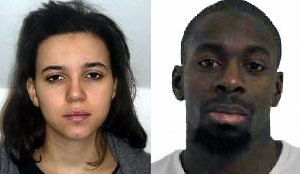 Police are still searching for Hayat Boumeddiene, left, who is said to be gunman Amedy Coulibaly's partner.