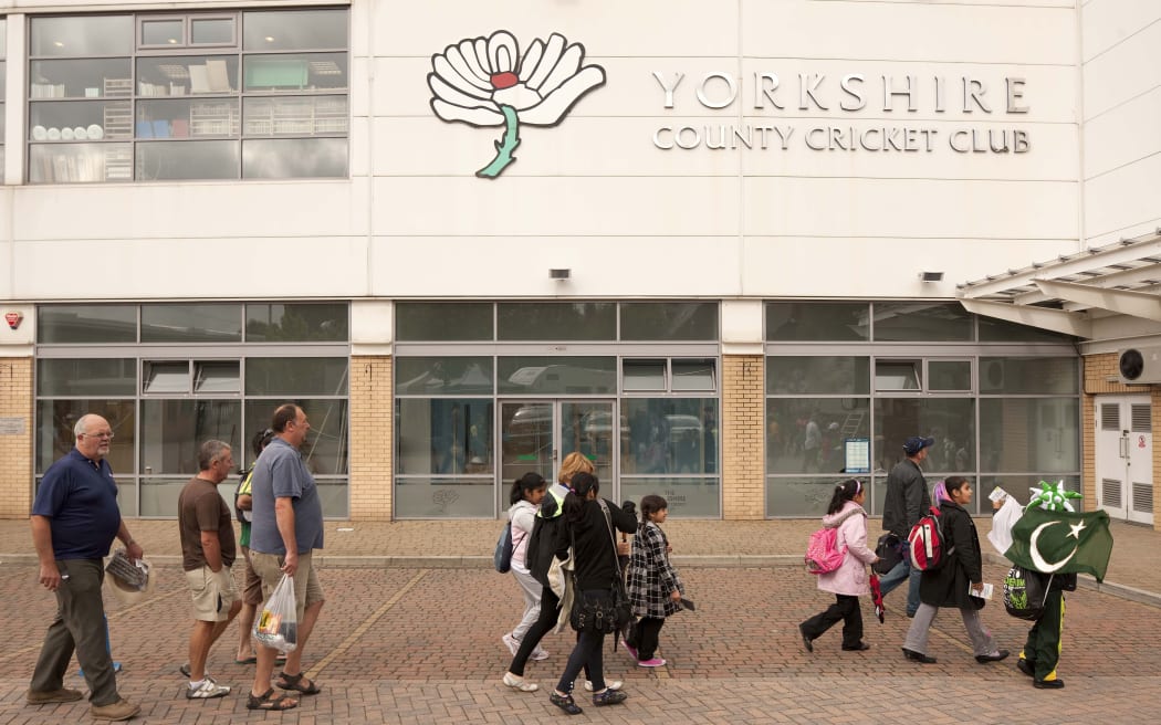 Supporters arrive at Headingley, Leeds.