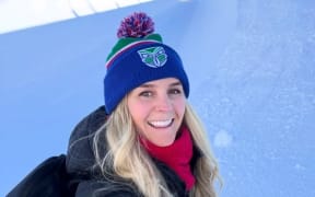 Former Olympian and freestyle skier Anna Wilcox in Italy 2026