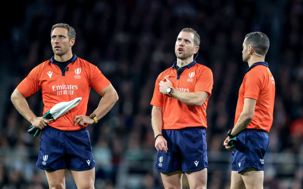 Referee Angus Gardner and his assistants.
