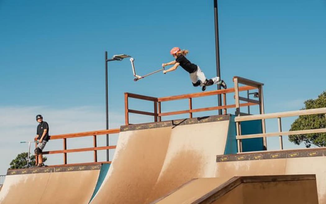 Alana Reardon riding in Napier.
