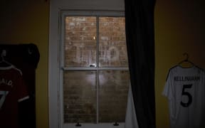 A window in one of the bedrooms in the flat on Forth Street.
