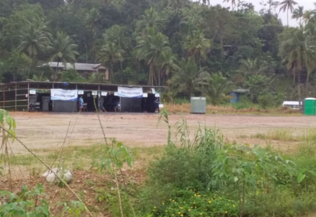 A polling booth in Fiji