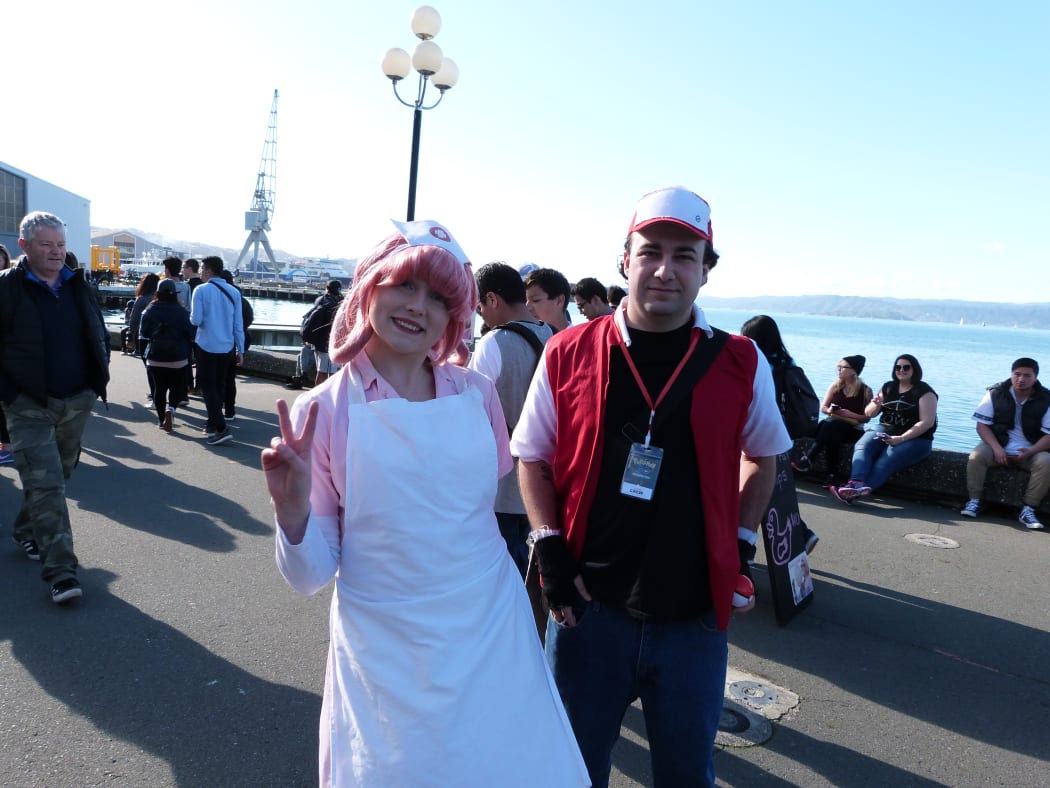 Danielle Donselaar and a friend dress up as characters from the game and TV series that came before Pokemon Go.