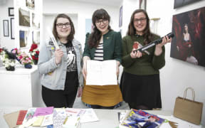 Wellington Zinefest organisers Rachel Lynch, Cathy-Ellen Paul and Ellen Walker.